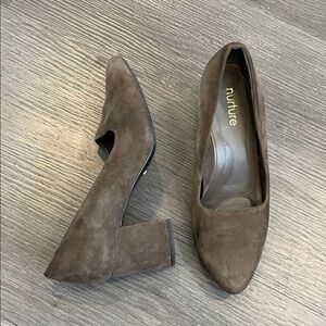 5 Nurture Women's Suede Brown block Heels